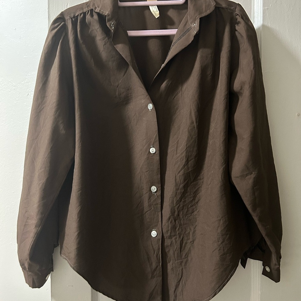 Brown Button-Up Shirt